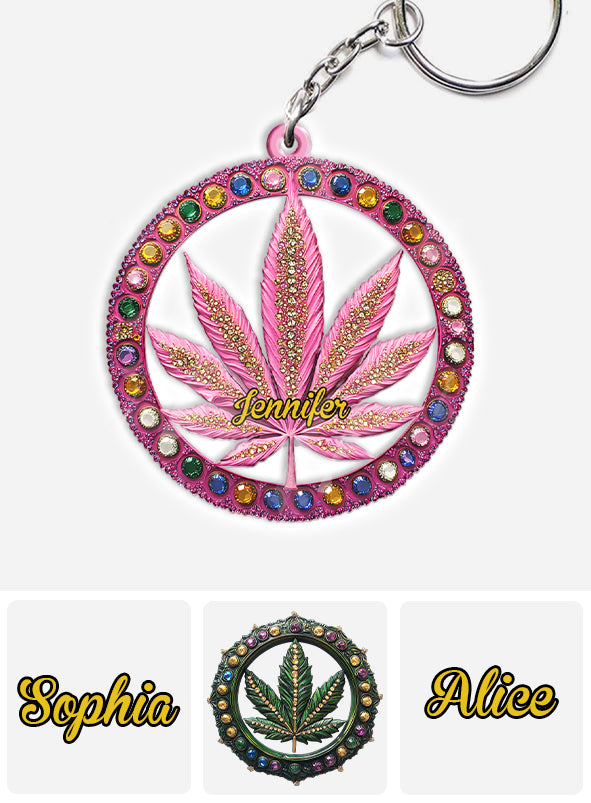 Stoner Chick - Personalized Weed Keychain