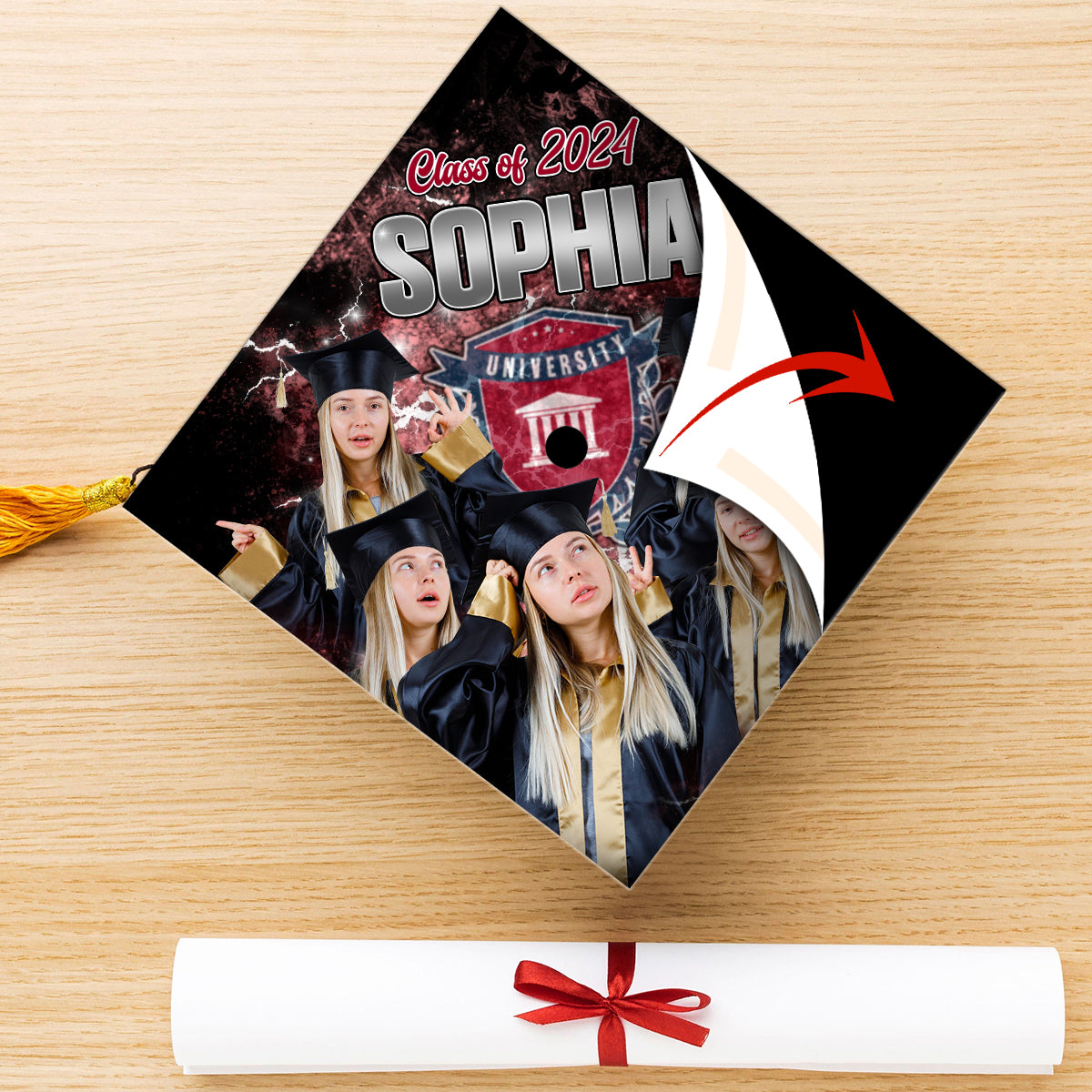 Proud Graduation 2024 - Personalized Graduation Cap Topper