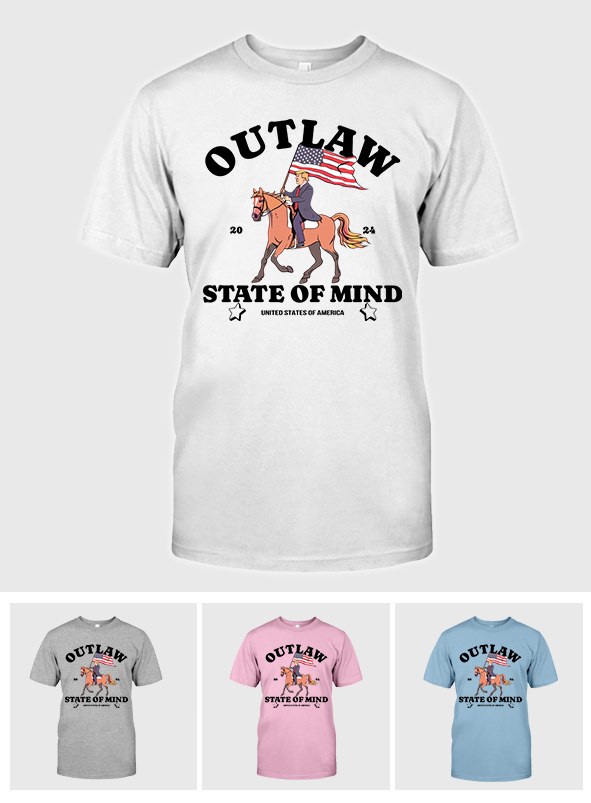 T-shirt « Outlaw State of Mind Western Donald Daddy », T-shirt Trump 2024, T-shirt Maga 2024, Cadeaux de soutien à Trump