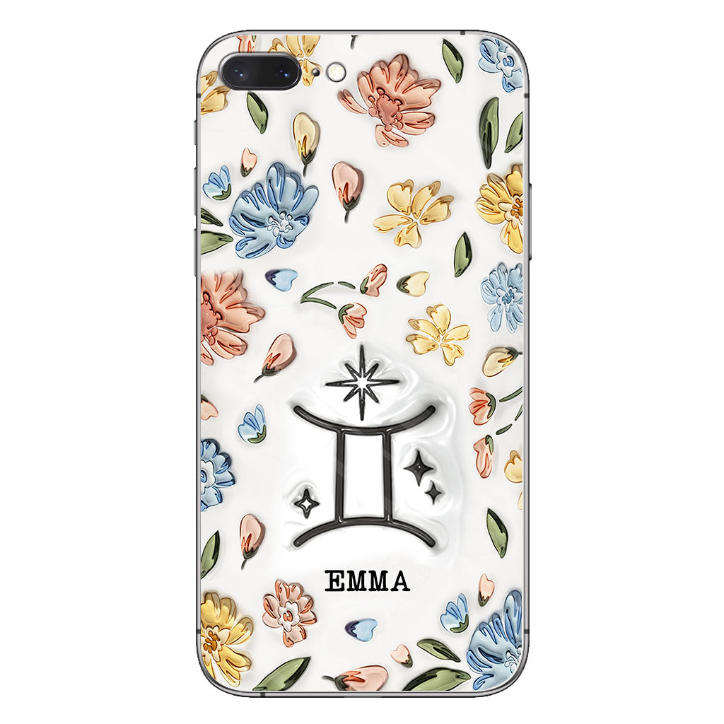Floral Zodiac Sign - Personalized Horoscope Phone Case