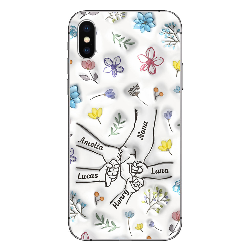 Holding Hands Grandma Mom Nana - Personalized Grandma Phone Case