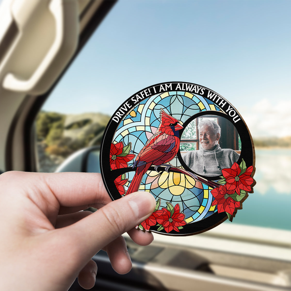 Drive Safe I'm Always With You - Personalized Memorial Shaped Car Visor Clip