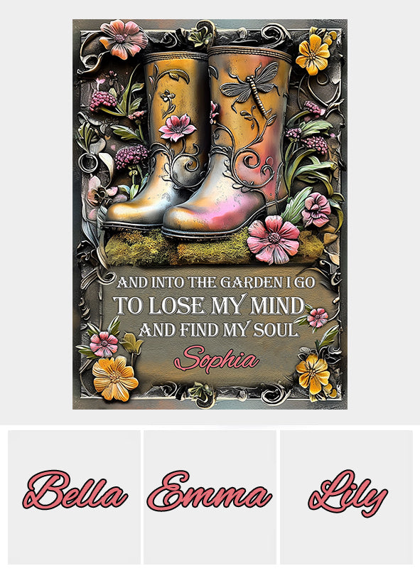 Into The Garden I Go - Personalized Gardening Rectangle Metal Sign