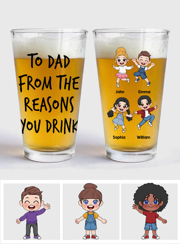 Reasons To Drink - Personalized Father Beer Glass