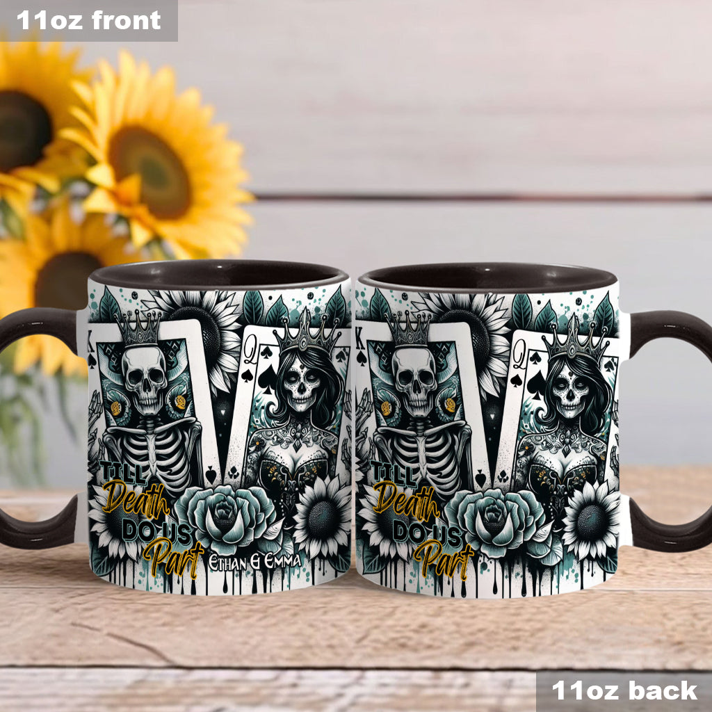 Till Death Do Us Part - Personalized Skull Accent Mug