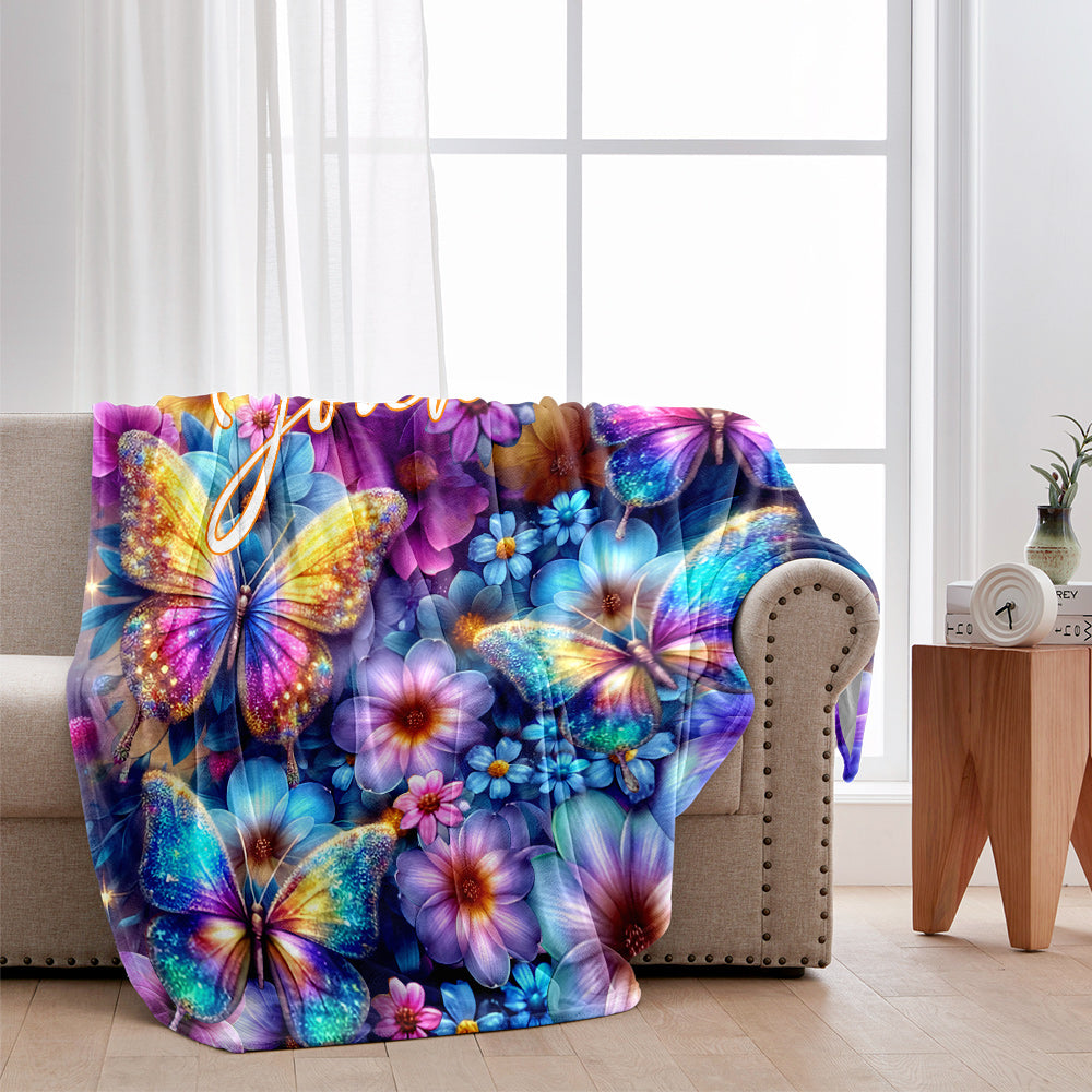 Beautiful Butterflies - Personalized Butterfly Blanket