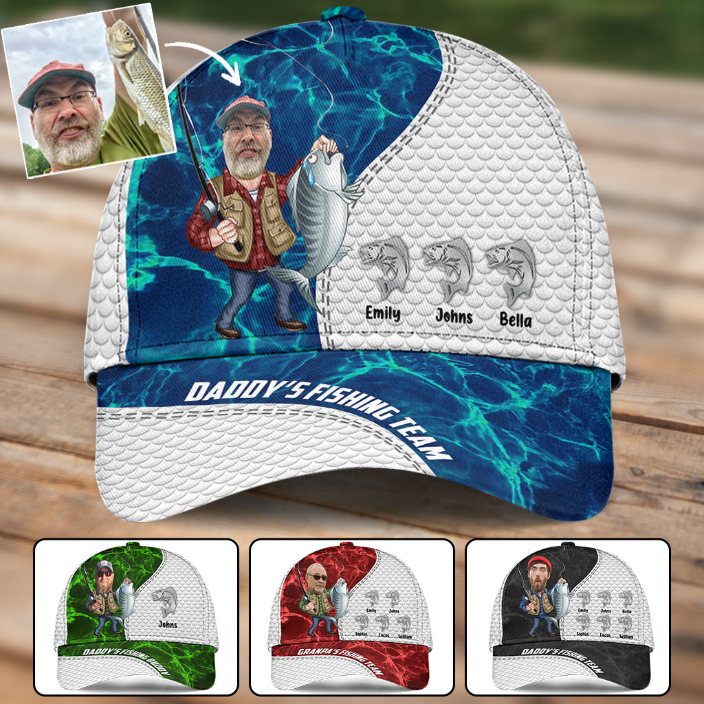 Reel Cool Dad American Flag Bass - Personalized Fishing Classic Cap