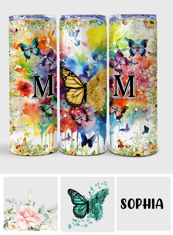 Mom - Butterfly Version - Personalized Mother Skinny Tumbler