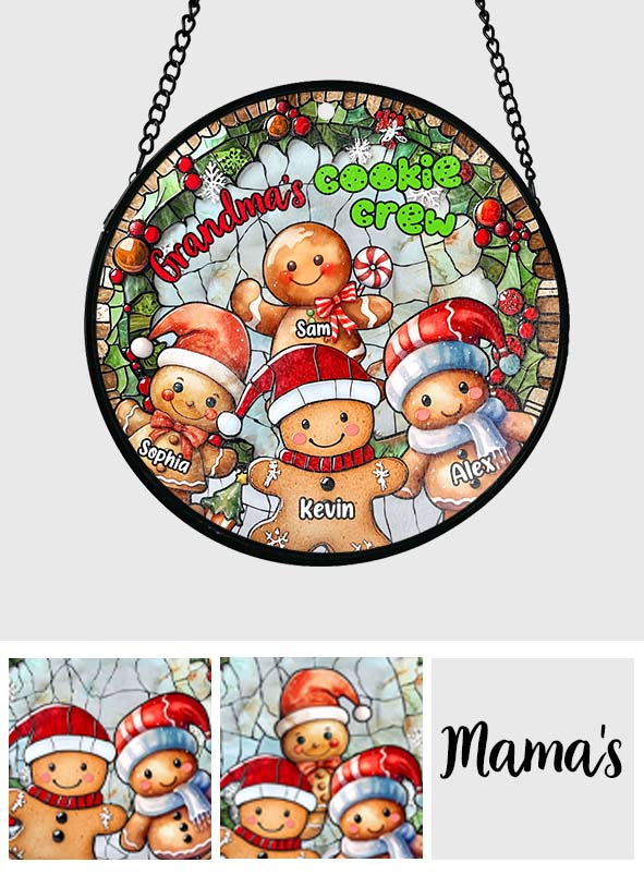 Cookie Crew - Attrape-soleil en vitrail personnalisé pour grand-mère