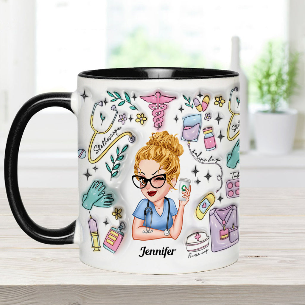 Doing Nurse Stuff - Personalized Nurse Accent Mug