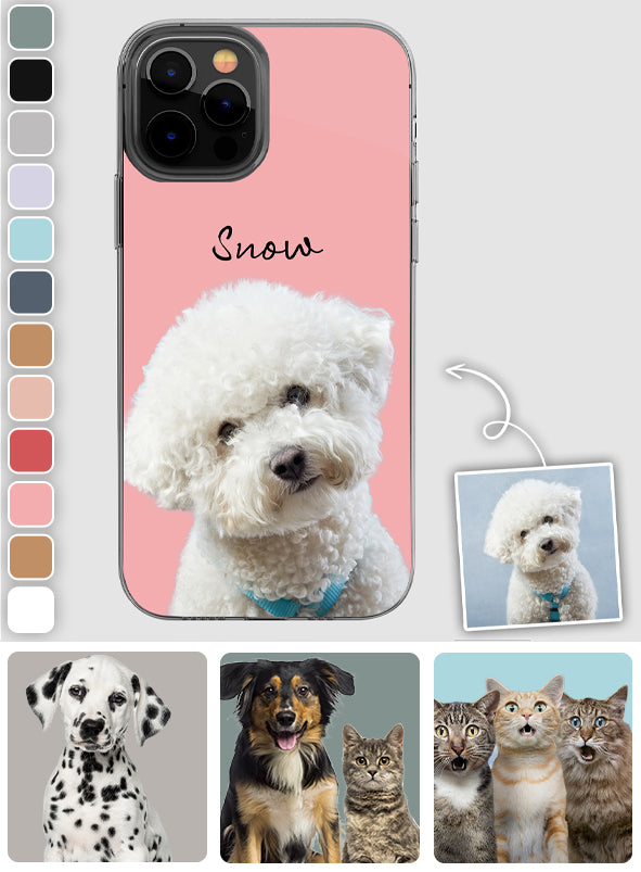 Lovely Dog Cat Pet Portrait - Personalized Dog Clear Phone Case