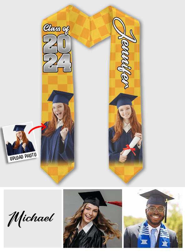 Photo Custom Graduation Stole Sash - Personalized Graduation Graduation Stole