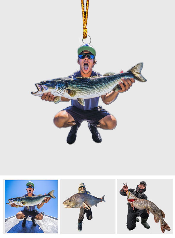 Fishing This Xmas - Personalized Fishing Custom Shaped Ornament