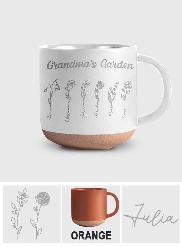 Omas Garten – Personalisierte Keramiktasse mit Oma-Gravur