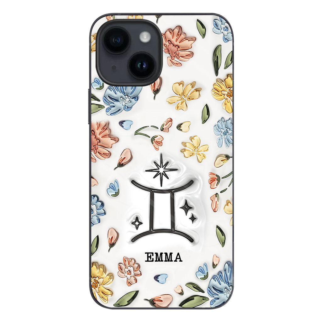 Floral Zodiac Sign - Personalized Horoscope Phone Case
