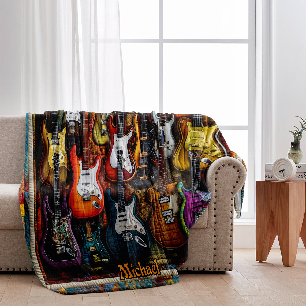 Beautiful Guitars - Personalized Guitar Blanket