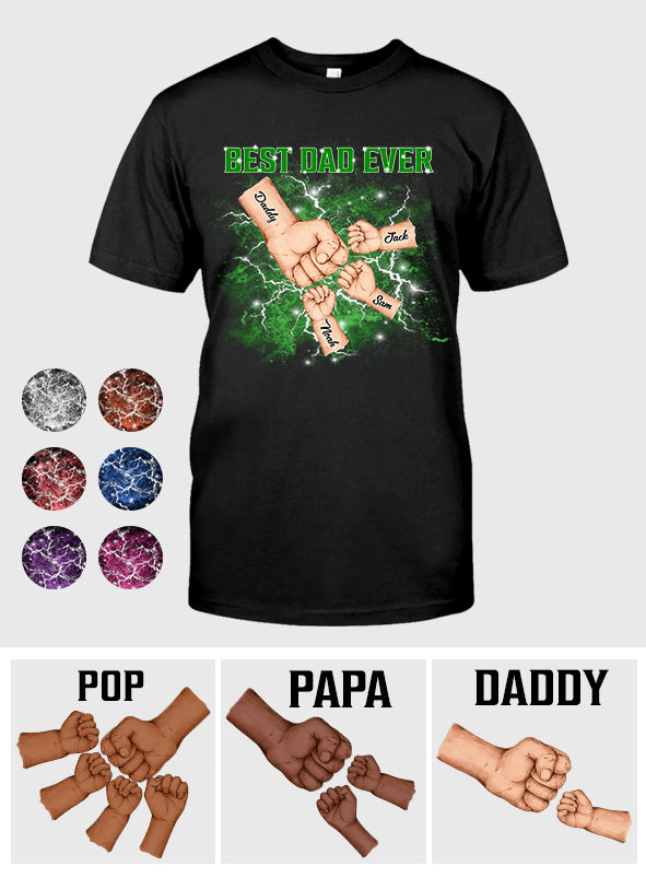 Bootleg Father & Kids Fist Bump - Personalized Father T-shirt And Hoodie