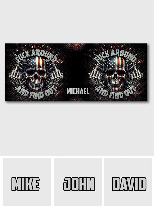 American Flag Skeleton - Personalized Skull Truck Tailgate Decal