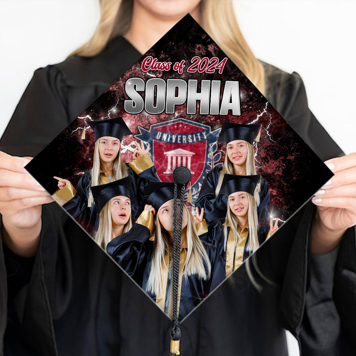 Proud Graduation 2024 - Personalized Graduation Cap Topper
