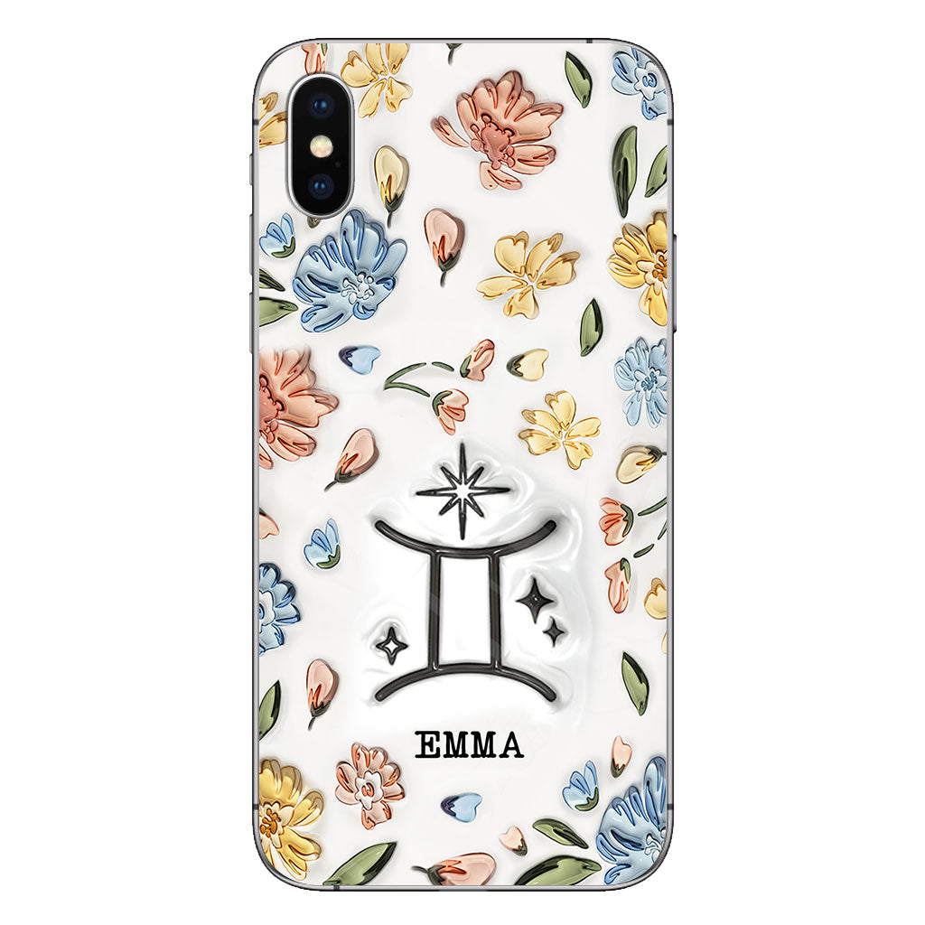 Floral Zodiac Sign - Personalized Horoscope Phone Case
