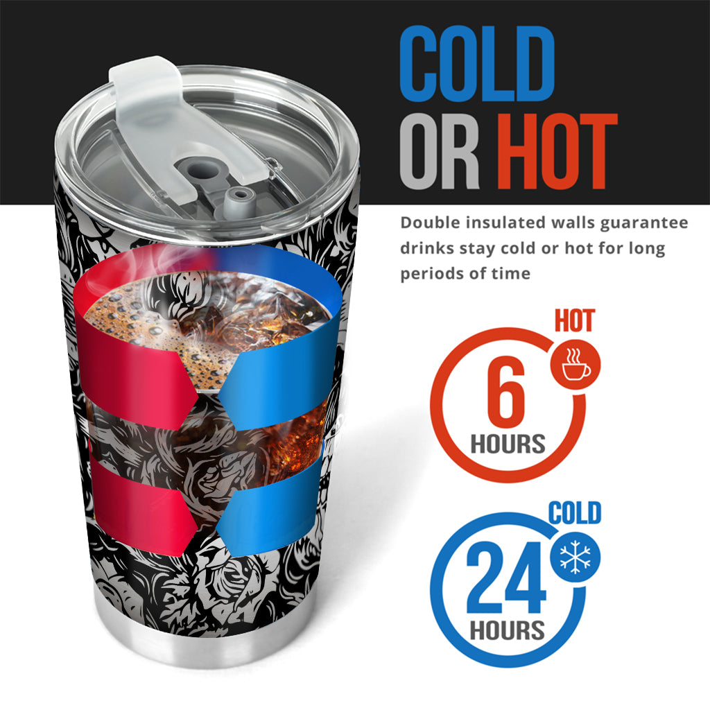 Shinny Grey Skull - Personalized Skull Tumbler