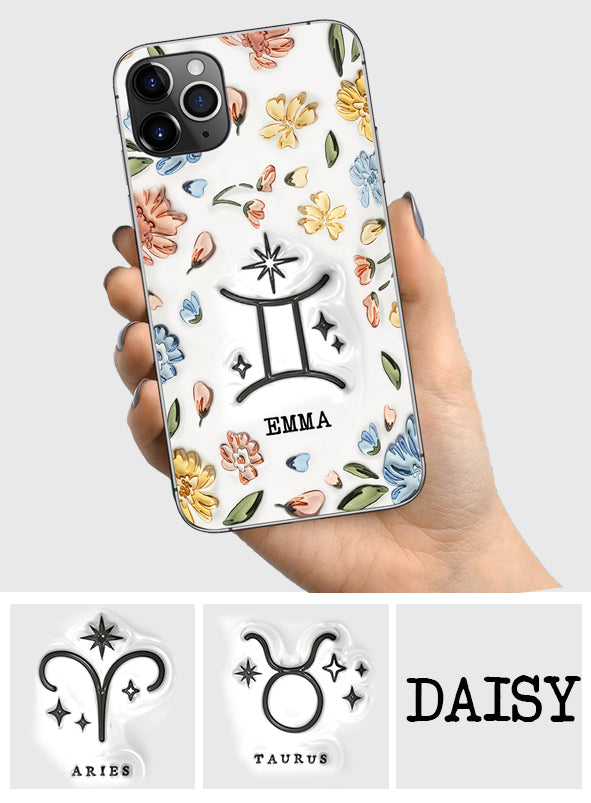 Floral Zodiac Sign - Personalized Horoscope Phone Case