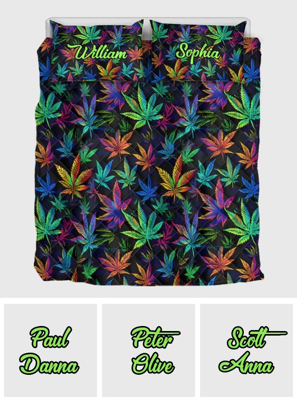 Irgendwo ist es 420 – Buntes Marihuana – Personalisiertes Weed-Quilt-Set