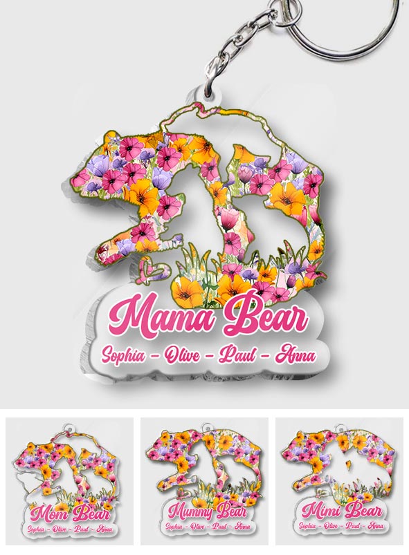 Mama Bear - Personalized Mother Transparent Keychain