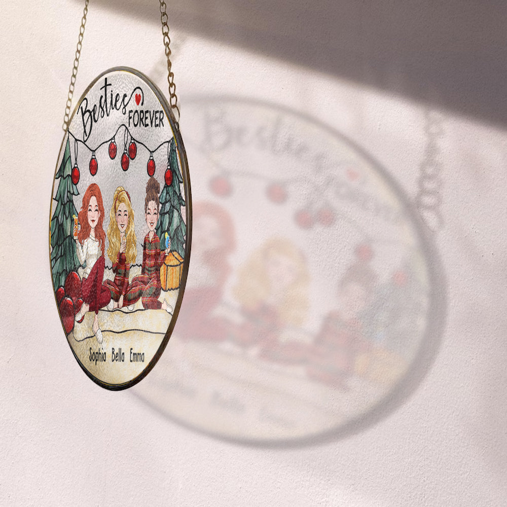 Sisters Forever - Personalized Bestie Stained Glass Suncatcher