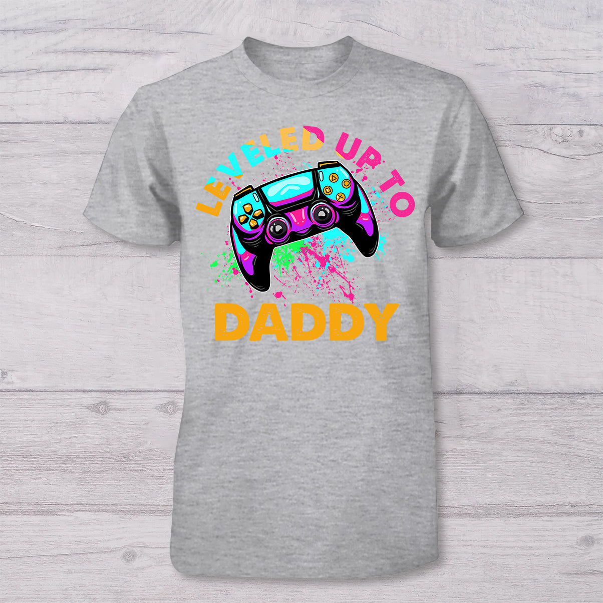 Level Up To Dad Grandpa... - Personalized Video Game T-shirt And Baby Onesie