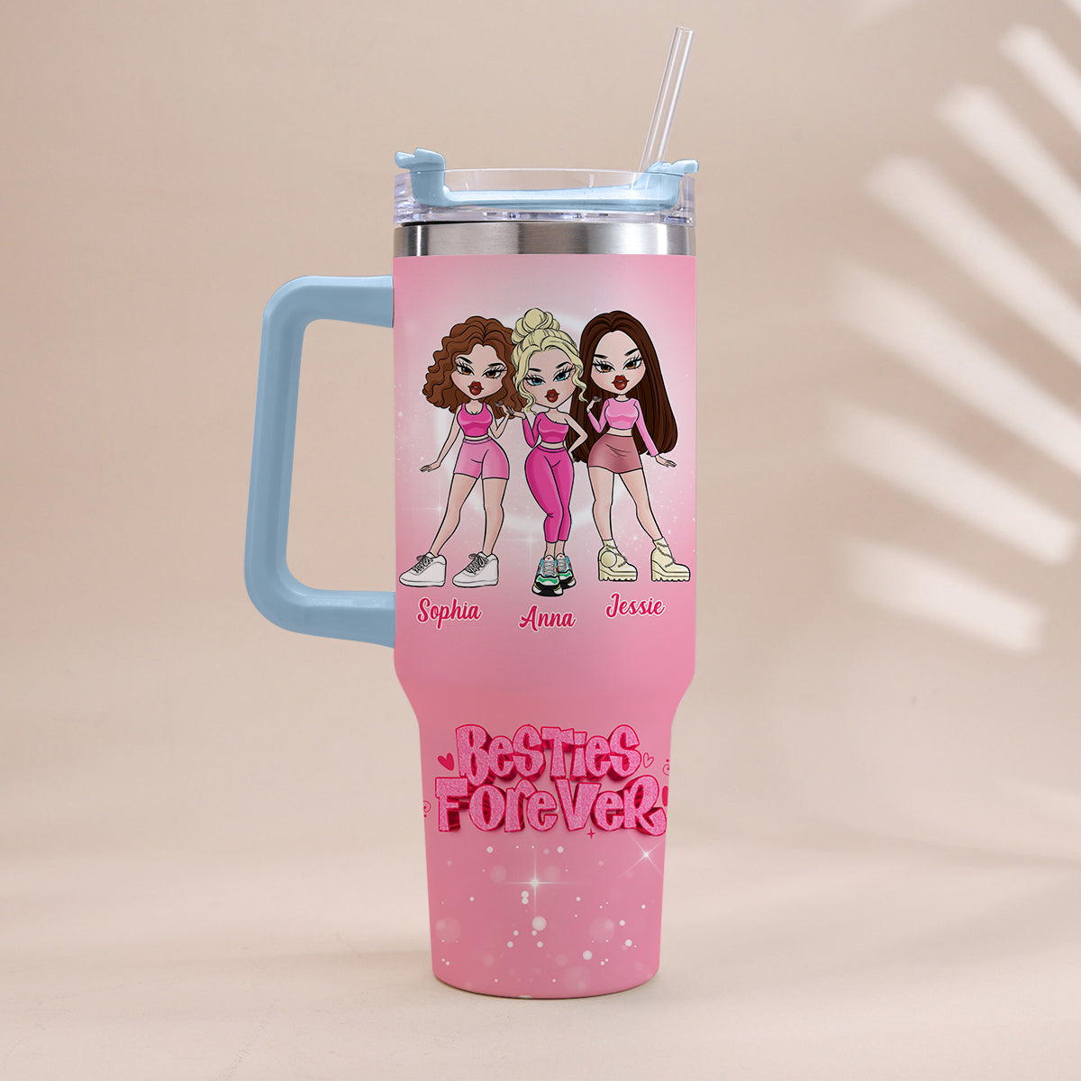 Friends Forever - Personalized Bestie Tumbler With Handle