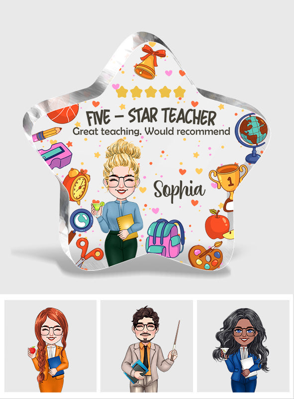 Five-star Teacher - Personalized Teacher Custom Shaped Acrylic Plaque