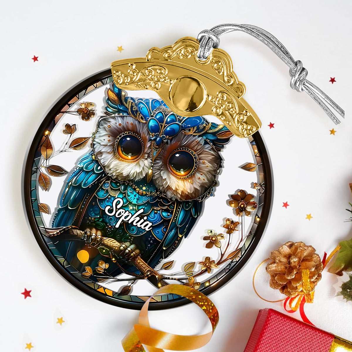 Charming Owl - Personalized Owl Vintage Ornament