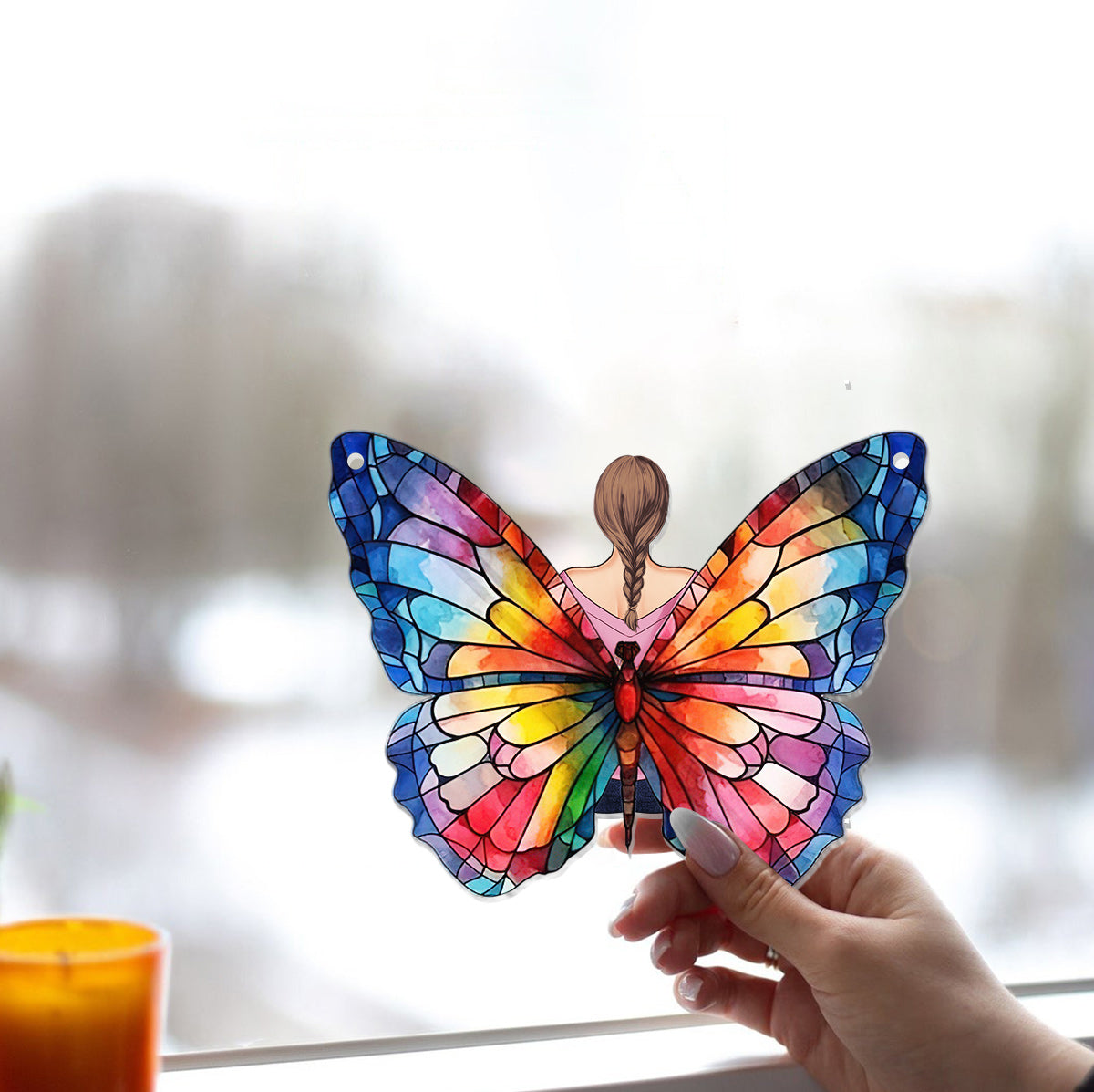 Butterly Girl - Personalized Butterfly Window Hanging Suncatcher Ornament