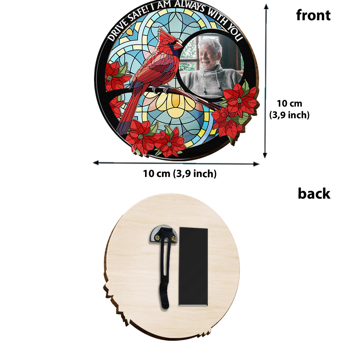 Drive Safe I'm Always With You - Personalized Memorial Shaped Car Visor Clip