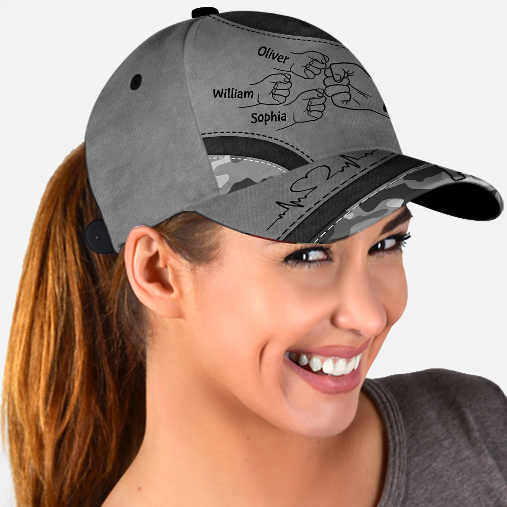 Best Dad Ever Camo Pattern - Personalized Father Classic Cap