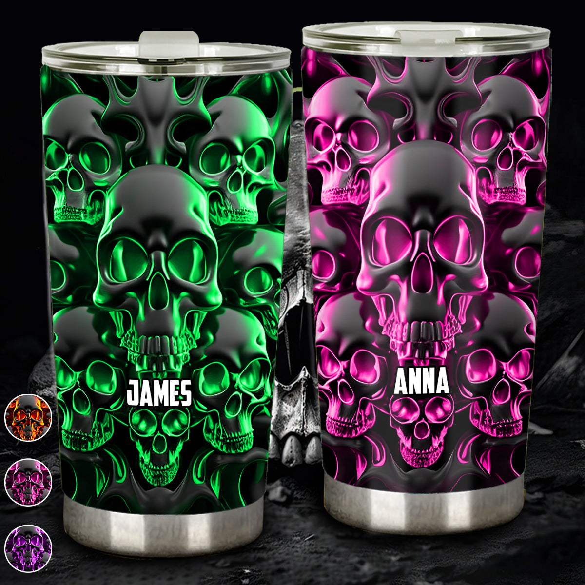 Melted Skull - Personalized Skull Tumbler