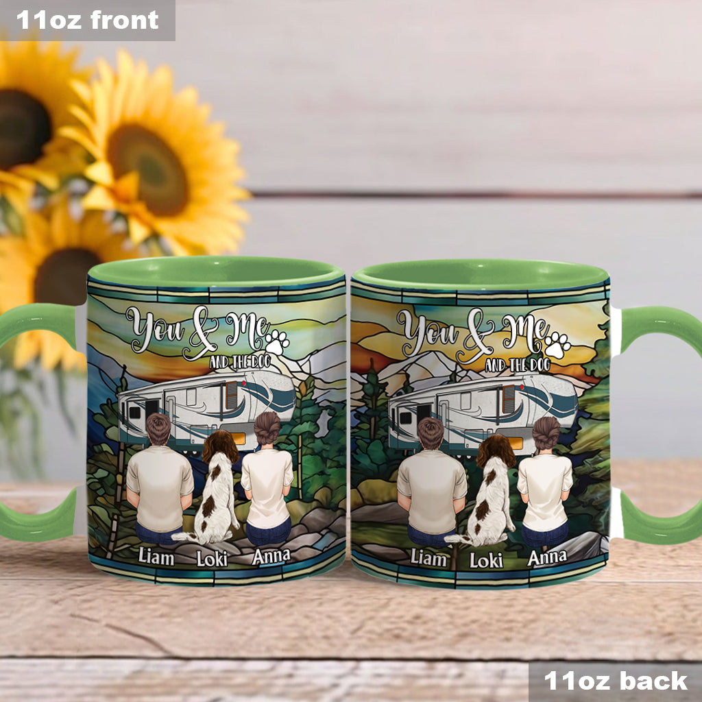 You & Me And The Dogs - Personalized Camping Accent Mug