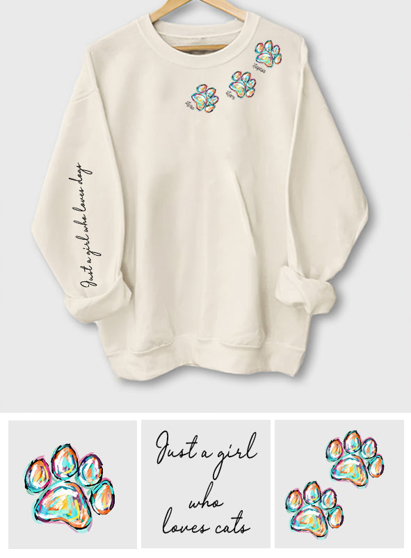 Einfach ein Mädchen, das Hunde und Katzen liebt – personalisiertes T-Shirt mit Hundemotiv