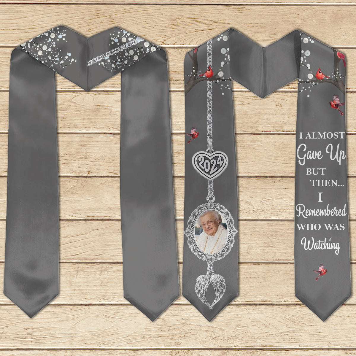I Almost Gave Up But Then I Remembered Who Was Watching - Personalized Graduation Graduation Stole