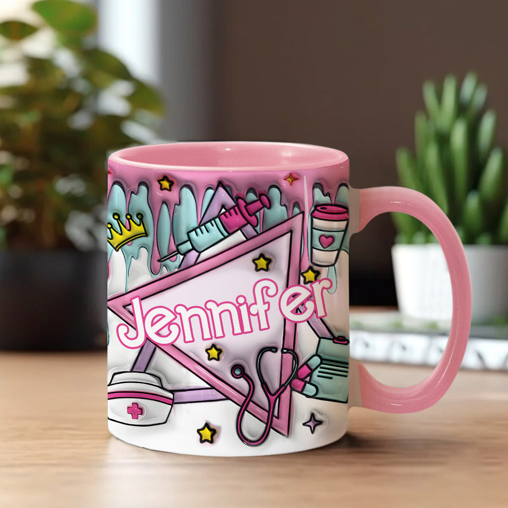 Nurse Life Pink Doll - Personalized Nurse Accent Mug