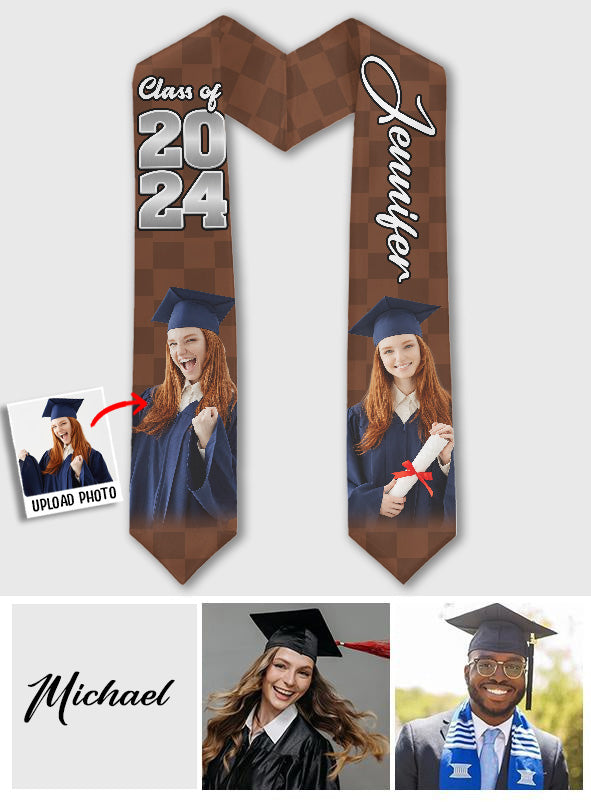 Photo Custom Graduation Stole Sash - Personalized Graduation Graduation Stole