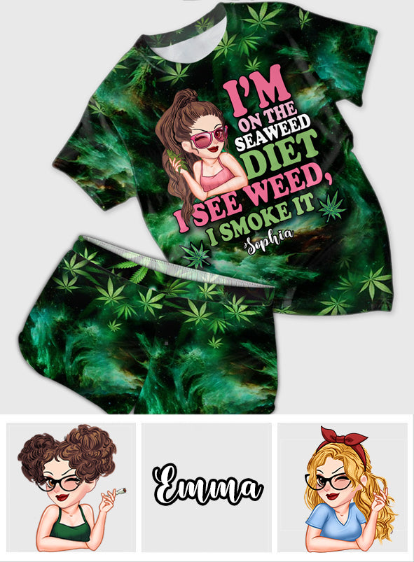 I'm On The Seaweed Diet - Personalized Weed All Over Shirt & Women Shorts