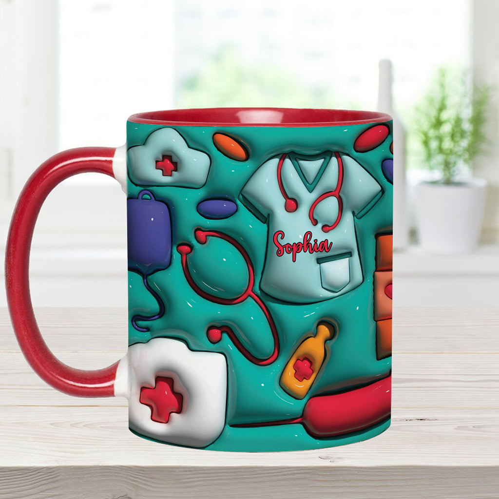 Puffy Nurse Mug - Personalized Nurse Accent Mug