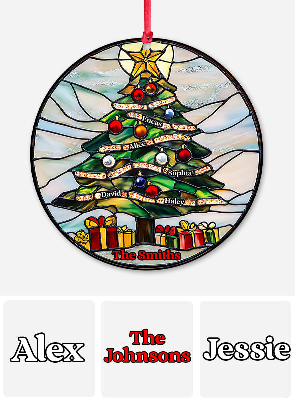 Joyeux Noël - Ornement transparent personnalisé pour la famille