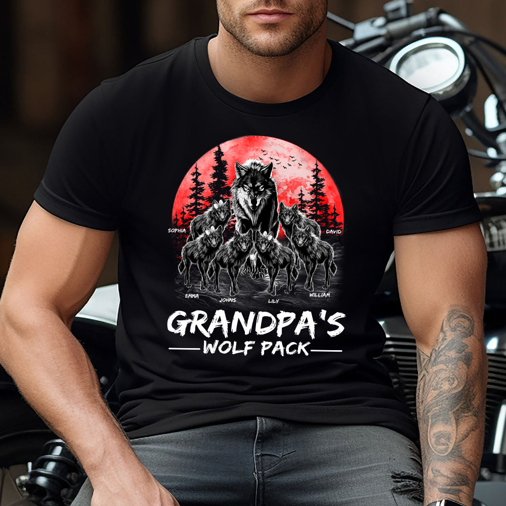 Grandpa's Wolf Pack - Personalized Grandpa T-shirt And Hoodie