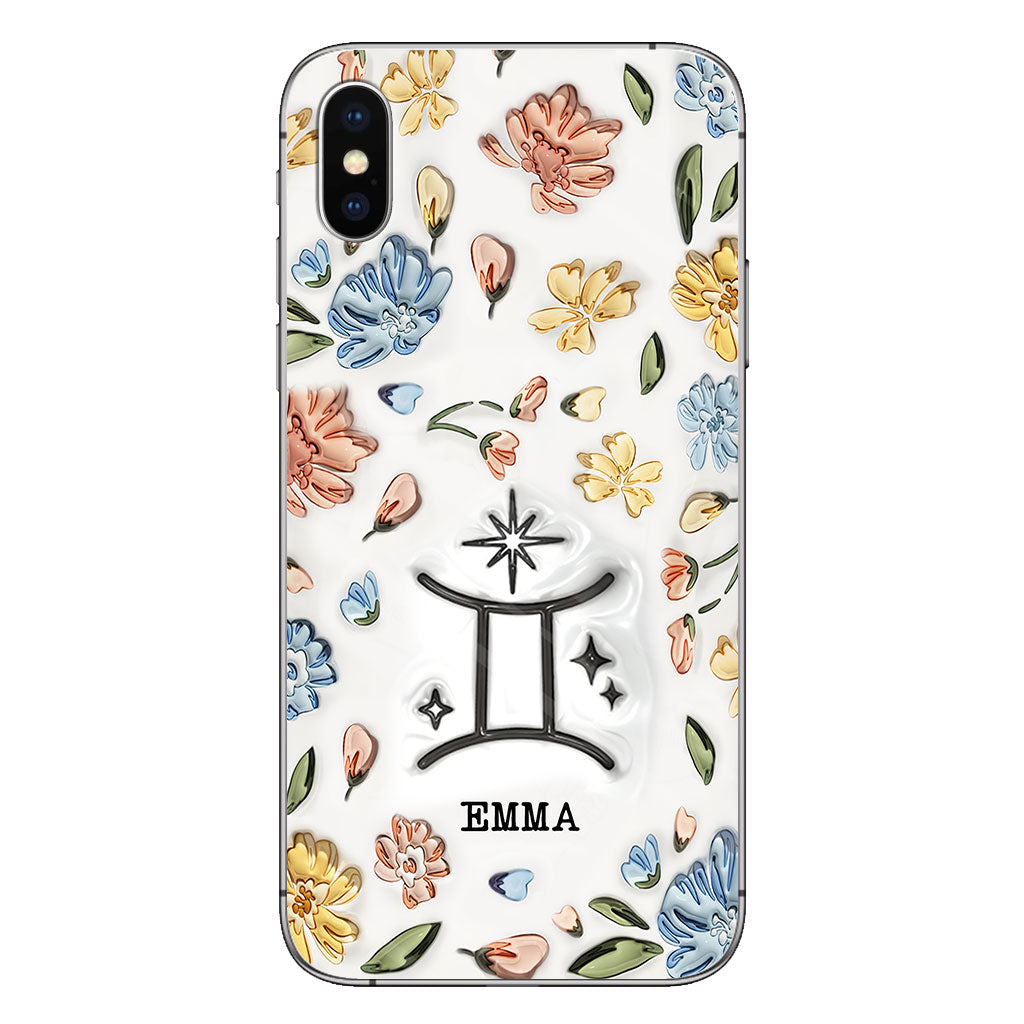 Floral Zodiac Sign - Personalized Horoscope Phone Case