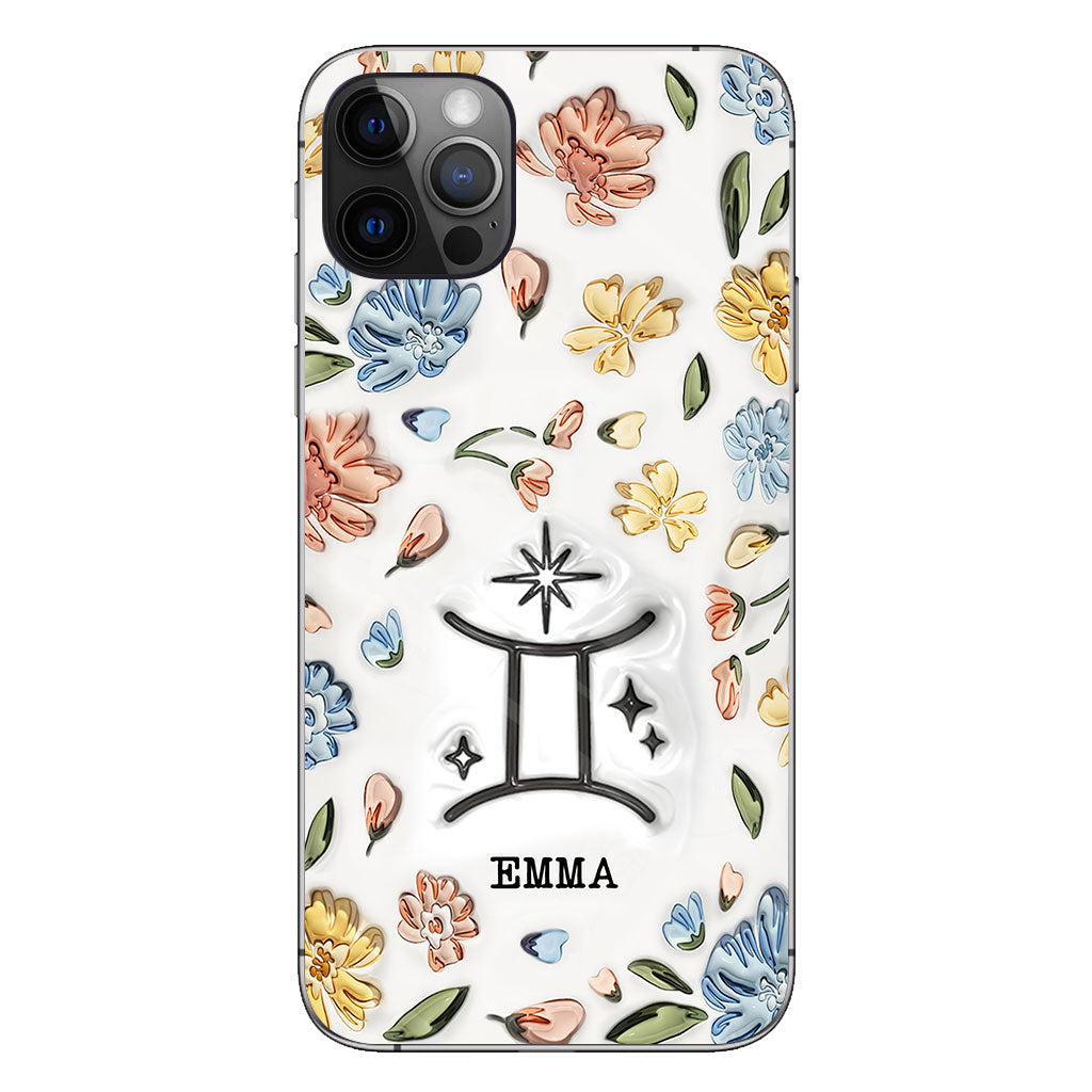 Floral Zodiac Sign - Personalized Horoscope Phone Case