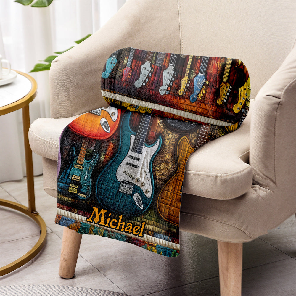 Beautiful Guitars - Personalized Guitar Blanket