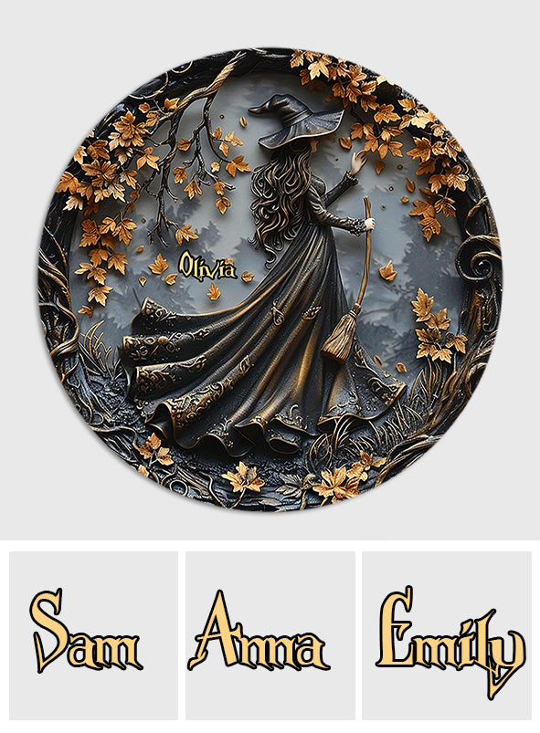 Beautiful Witch - Personalized Witch Round Wood Sign